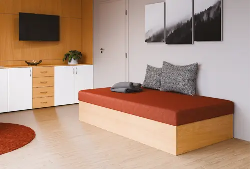 DITA rošt, válenda korpus buk, látka BORA B 24 - látka béžová